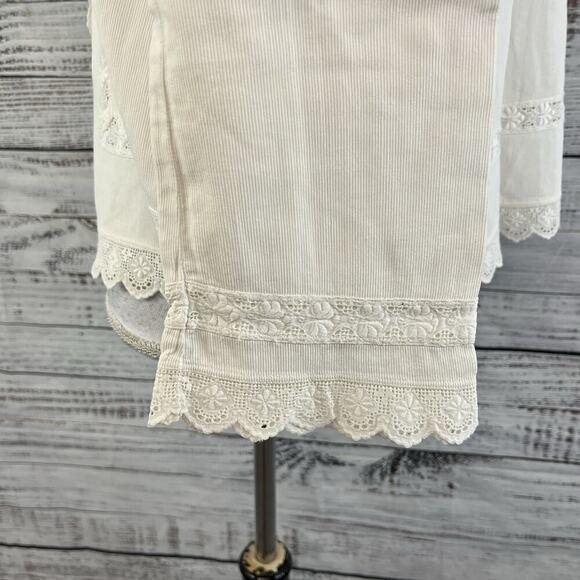 Vintage Ivory Handmade Dressing Bed Jacket Chemise Robe Lace Collar size L/XL - Picture 15 of 16